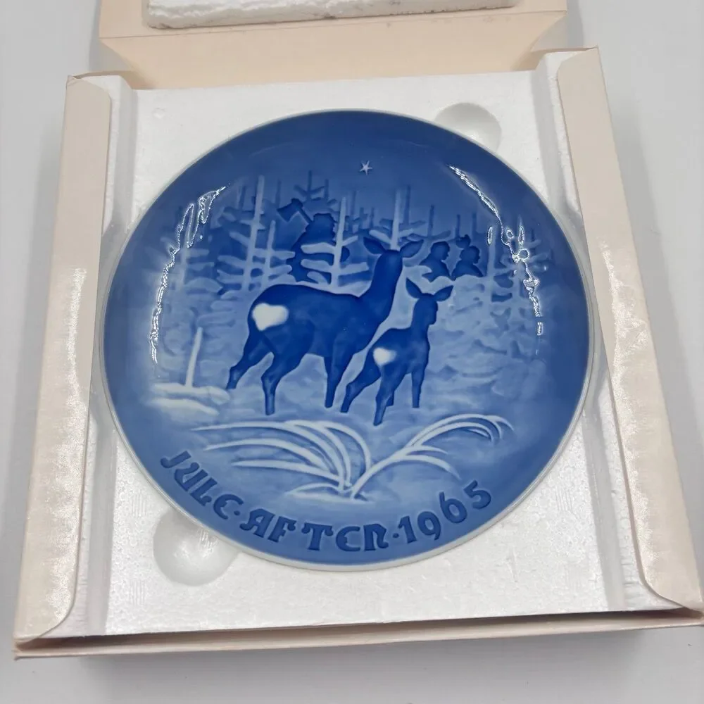 1965 Bing & Grondahl Christmas Plate In the Woods Deer Forest